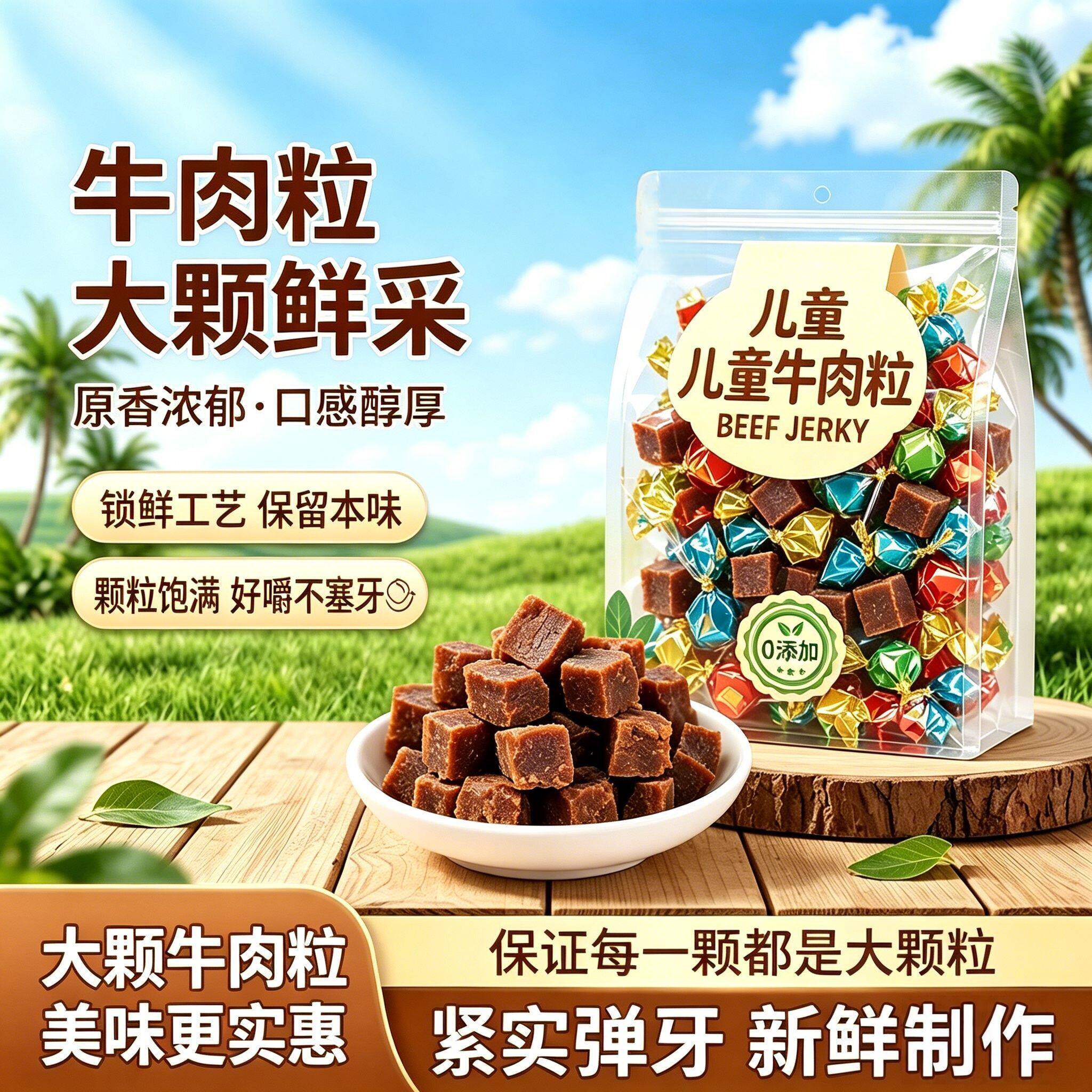 儿童牛肉粒官方旗舰店正品雪花牛肉粒年货零食无添加独立小包装