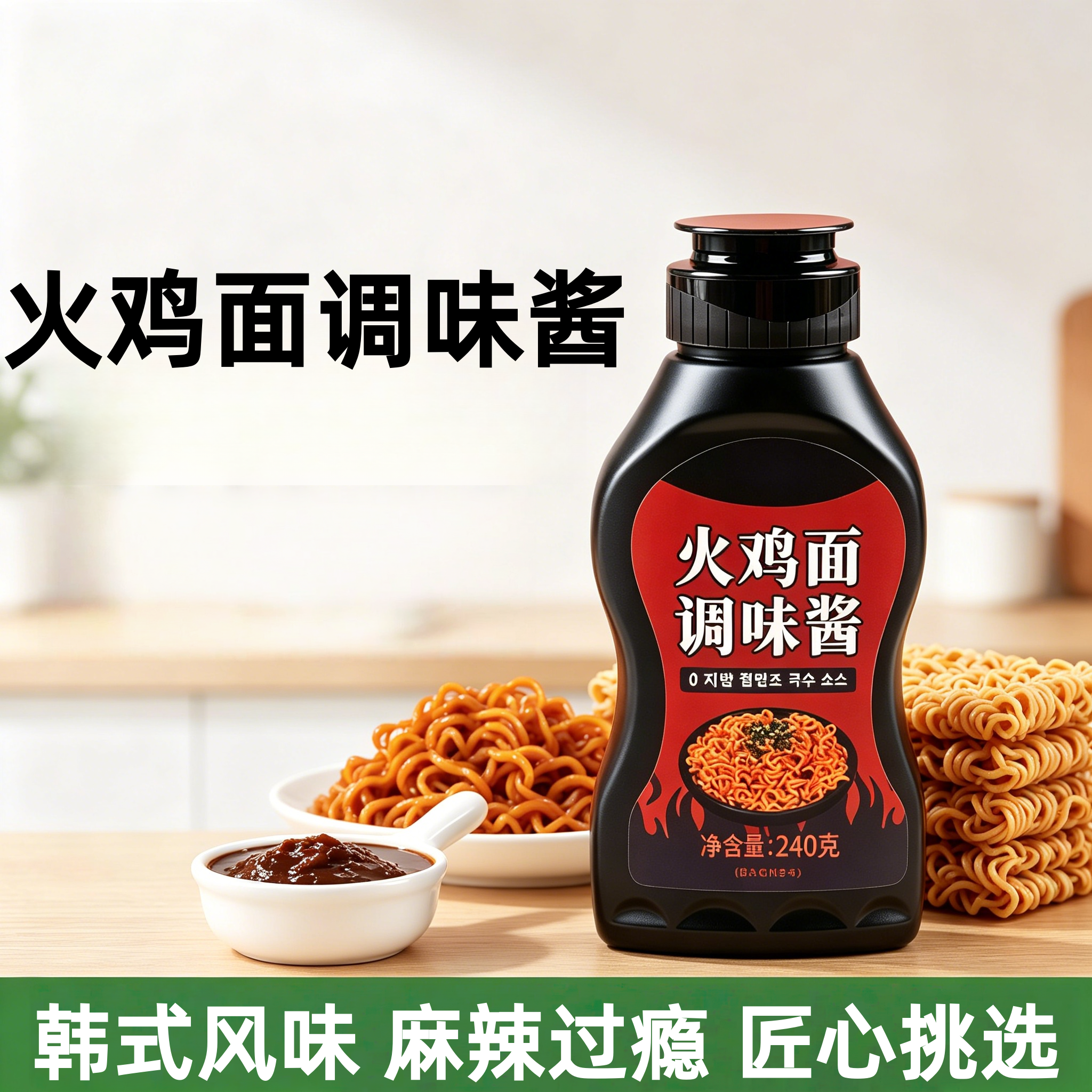 央妈严选韩式火鸡面酱0脂酱料辣椒酱拌面酱拌饭超辣正宗甜辣零脂