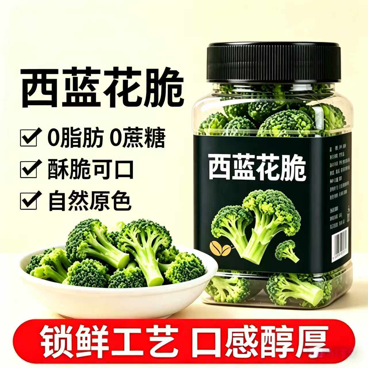 【农科院】西蓝花脆果蔬脆即食蔬菜干西兰花椒盐味冻干代餐旗舰店