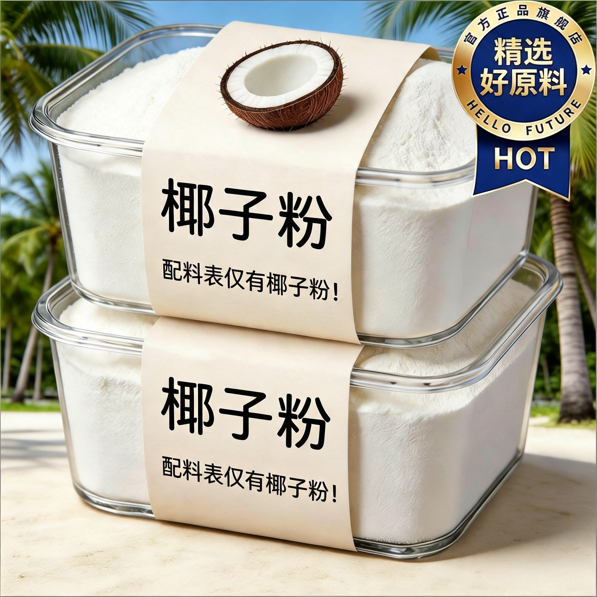 海南纯椰子粉官方旗舰店无糖无添加速溶椰奶椰汁粉冲泡奶茶店专用