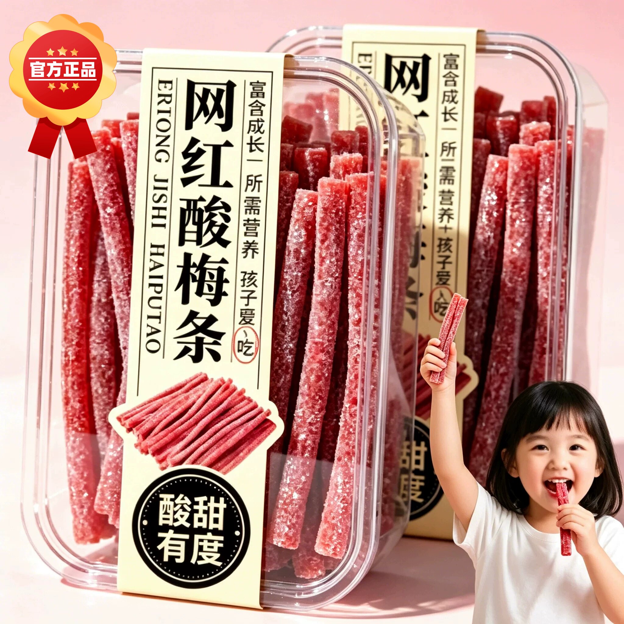 网红酸梅条旗舰店休闲解馋梅条干儿童小零食青梅山楂酸条超酸