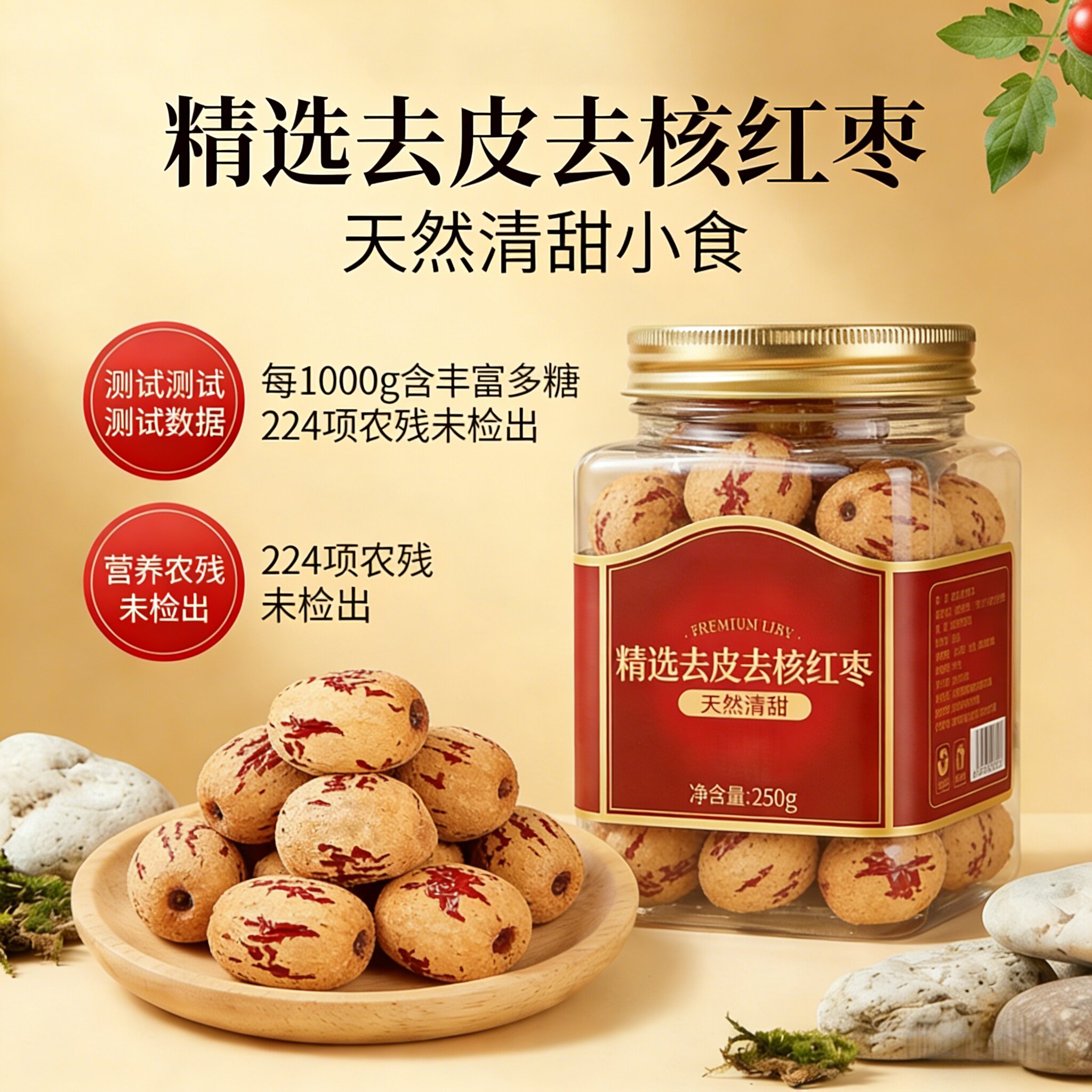 农科院去皮去核大红枣新疆特产若羌灰枣子婴虎皮无核脱皮儿童免洗
