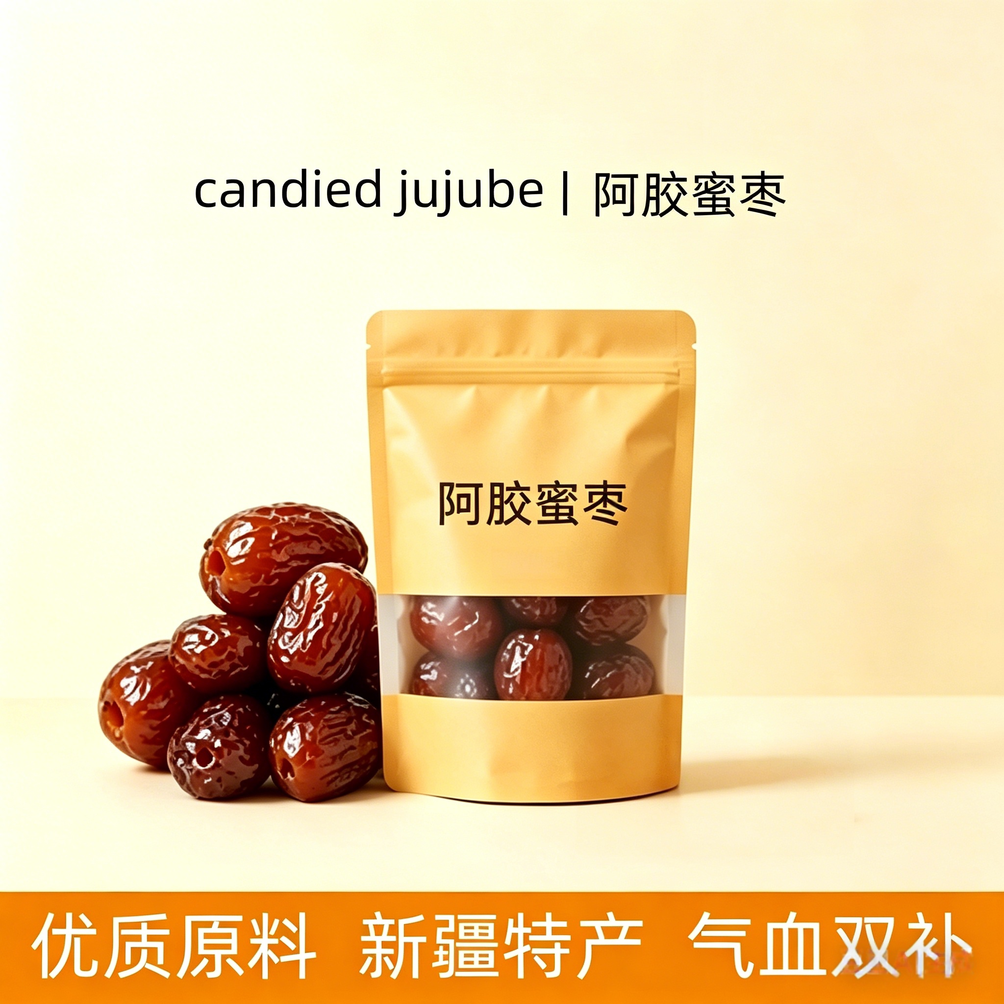 央妈严选阿胶蜜枣水晶枣独立包装无核养煲汤颜红枣金丝0脂零食