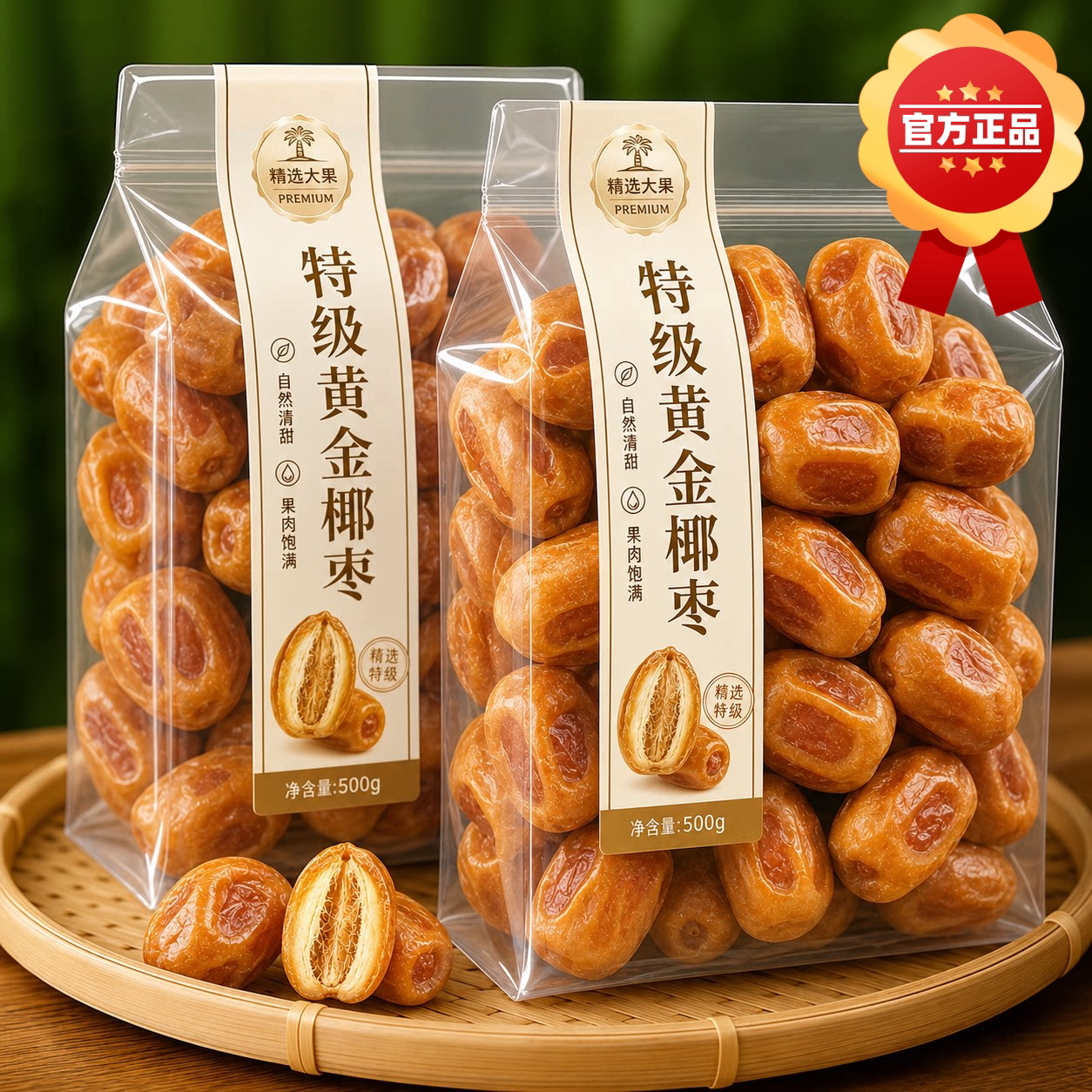 新货奶香伊拉克黄金椰枣大颗粒原味休闲零食进口黄金椰枣孕妇零食