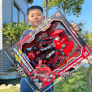 实拍变形玩具黄蜂擎天组合汽车模型机器人礼盒装儿童男孩玩具