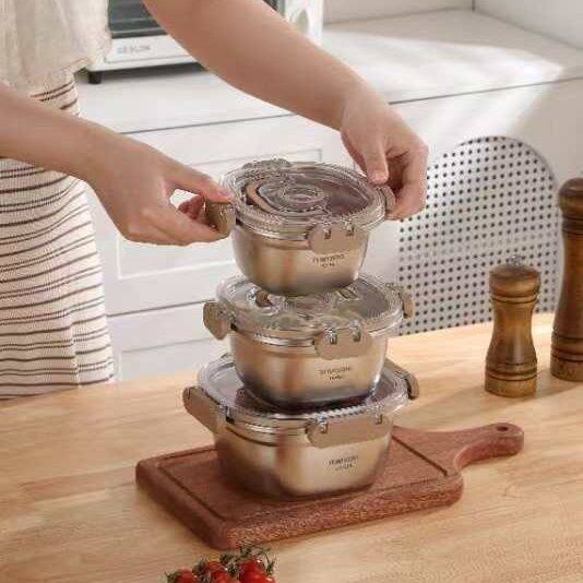 316不锈钢带盖碗有盖不锈钢保鲜盒微波炉上班族成人水果新款饭盒