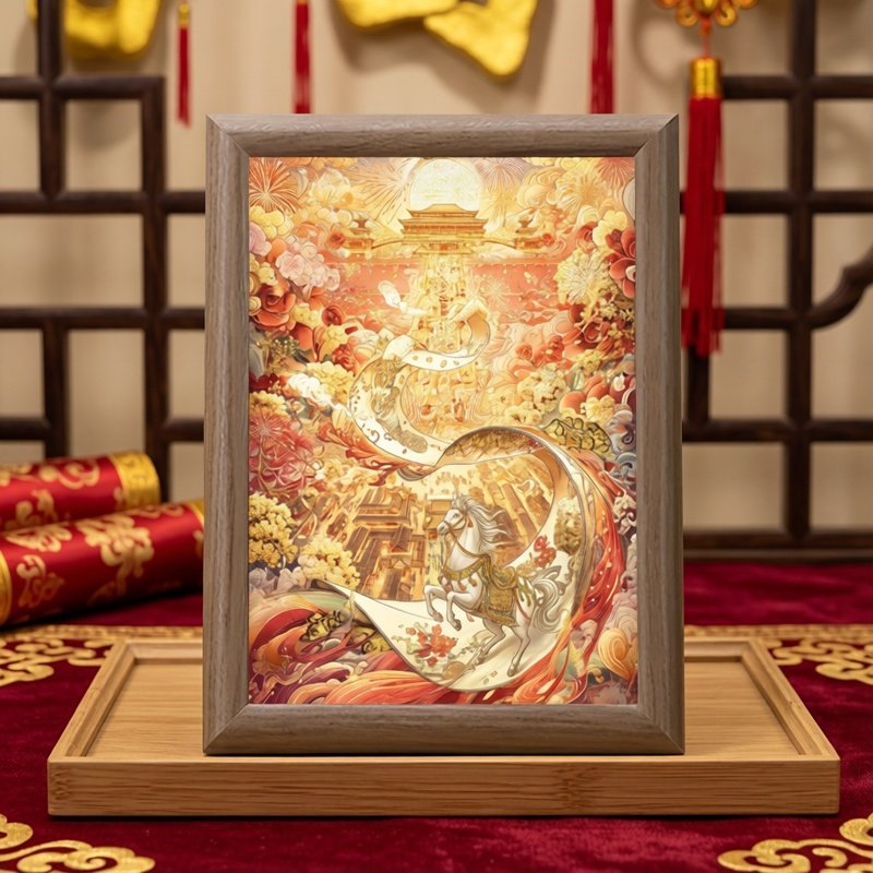 马年限定新中式祥云之马木质相框画框古典花纹装饰画挂屏展示框,家居饰品,相框/画框,淘宝优惠券,粉丝福利购,淘宝优惠卷