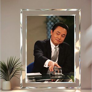 黄光裕励志水晶玻璃相框摆件