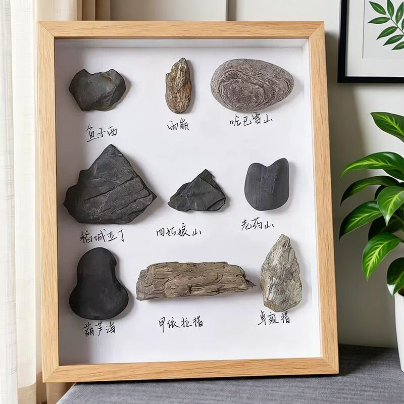 石头标本中空展示收纳框DIY收藏相框旅游纪念亲子大自然情侣画框