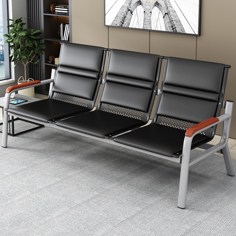 商务简易办公g沙发茶几给合办公室接待排椅简约三人位长条接待沙