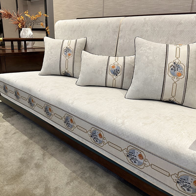 沙发垫红木防滑四季现代新v中式客厅实木家具坐垫高端套罩盖巾定