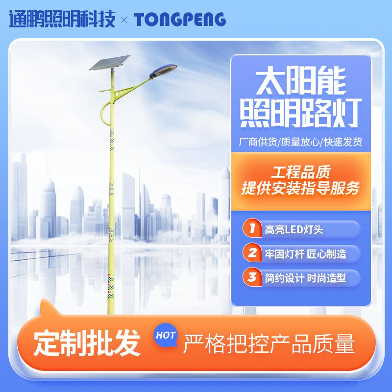 3-8米太阳能路灯高亮LED灯头户外新农村建设太阳能道路照明灯