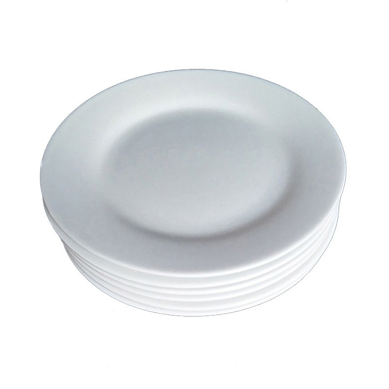 陶瓷6英寸家用蛋糕碟子骨碟子平盘浅盘纯白小盘子骨头碟垫盘餐具