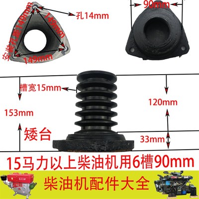 单缸柴油机皮带/轮/盘三角带轮B型膨化机铸铁加大轮六槽/6槽船用