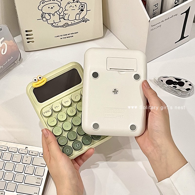 渐变计算器高颜值学生便携可爱卡通机械按键办公室会计专用计算机