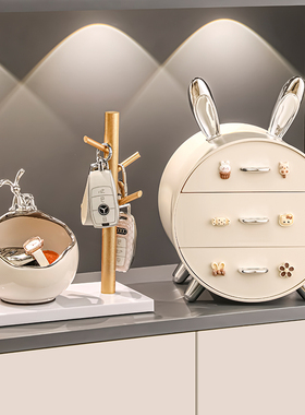 兔子钥匙收纳f玄关摆件入户进门置物架客厅乔迁新居礼物家居装饰
