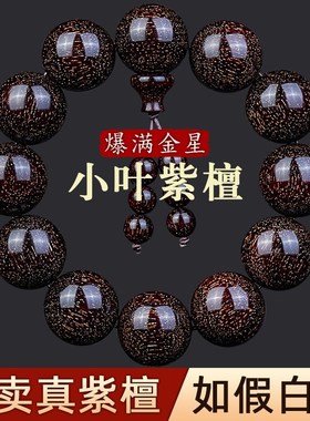 正宗印度小叶e紫檀手串爆满天金星檀香木2.0男士文玩包浆佛珠念珠