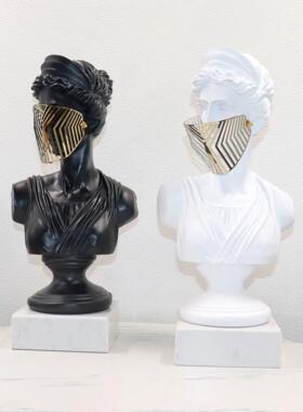 欧式家居饰品摆件面具人装饰品客厅玄关边几售楼部展厅雕塑摆设品