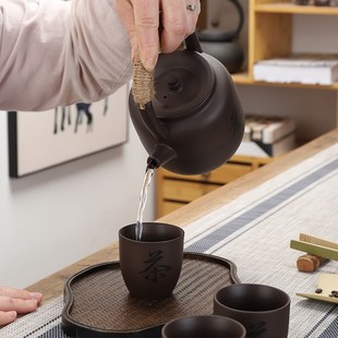 宜兴原矿紫砂杯品茗杯小茶杯功夫茶杯大容量茶碗6杯4杯家用壶 中式