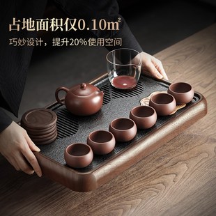 仿乌金石办公室小型茶台茶具沥水干泡台茶托盘 茶盘家用2024新款