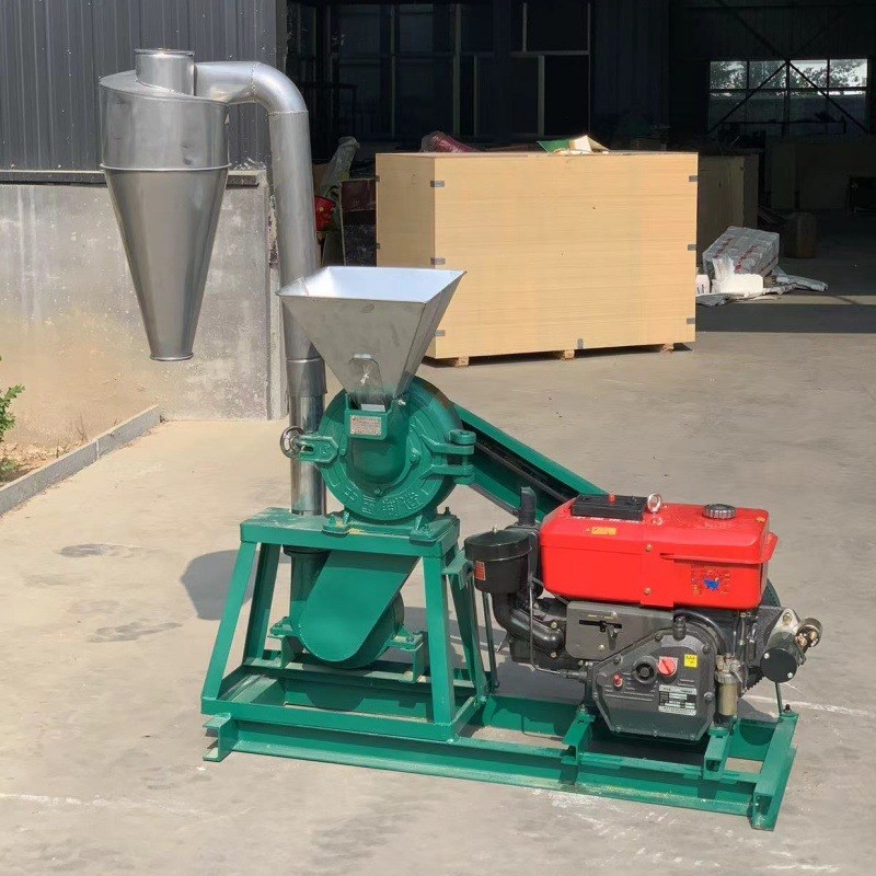 10马力柴油齿盘m粉碎机龙虾头粉碎机自吸式稻谷壳粉碎机