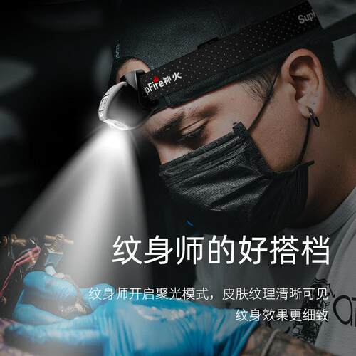 神火专业采耳头戴式头灯挖掏耳朵美容修脚专用照明头顶轻便感应灯