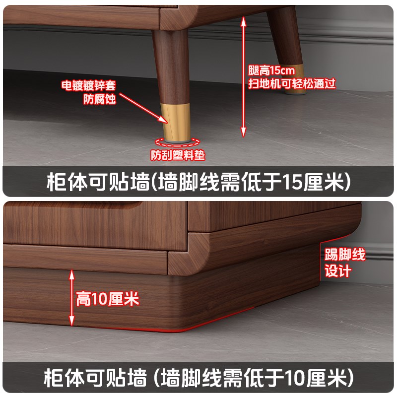 轻奢实木电视柜茶几组合客厅家用松木抽屉收纳柜新款落地电视机柜
