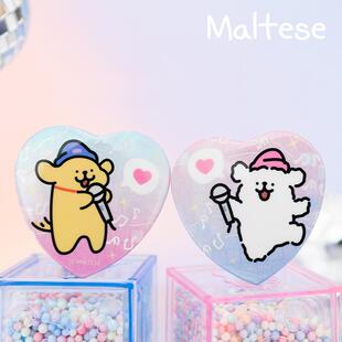 线条小狗Maltese原创卡拉OK吧唧徽章学生女书包衣服胸针生日礼物