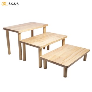 中岛柜实木木制方凳面包烘焙点心展架松木陈列道具托盘