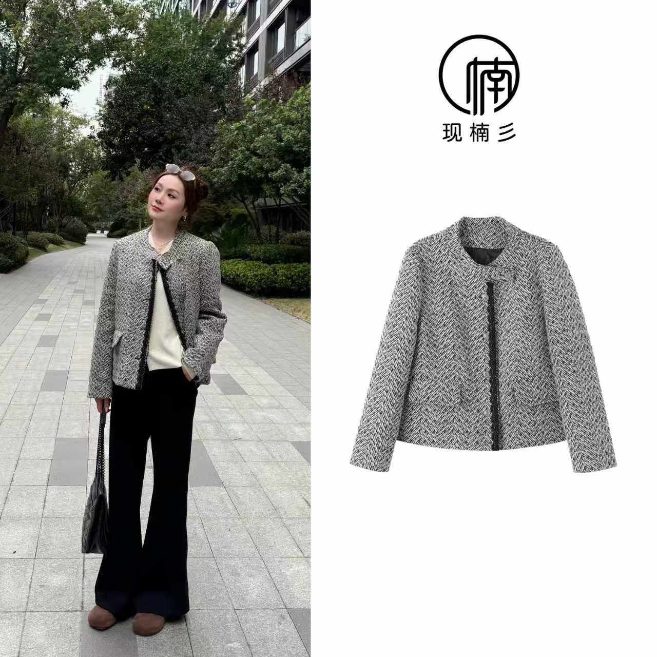 NANJIE/人字纹羊毛小香羽绒服