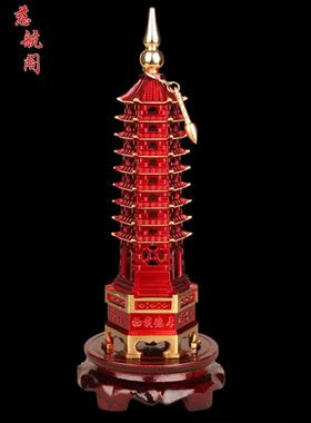 铜文昌塔摆件红色7层9层13层送底座文昌笔办公室书房装饰工艺品
