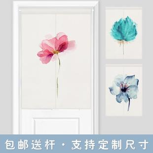 客厅窗帘卧室半帘装 北欧短帘隔断帘定制布艺挂帘日式 饰免打孔门帘