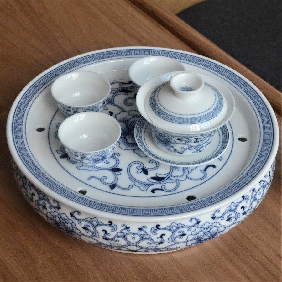 中国风青花瓷茶具套装釉中彩陶瓷茶具家用客厅盖碗泡茶器茶杯礼品