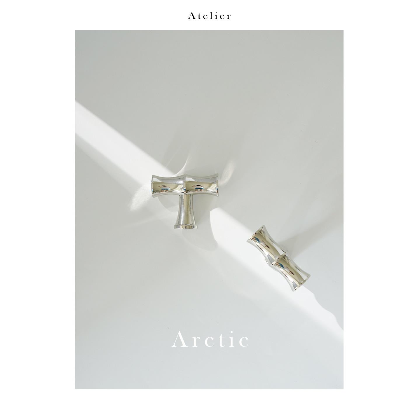 Atelier Arctic| 原创设计竹节黄铜柜门把手银色整体橱柜衣柜抽屉图片