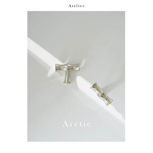 Atelier Arctic| 原创设计竹节黄铜柜门把手银色整体橱柜衣柜抽屉