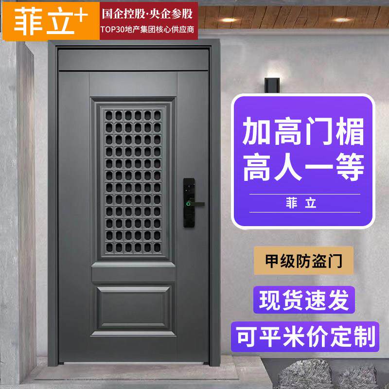 菲立家用甲级防盗门安全入户进户门中门新款大窗门单门子母门