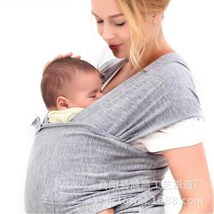 跨境婴儿背巾婴儿抱婴袋纯色抱婴袋前抱式哄睡哺乳抱婴袋