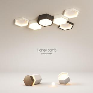 燈具 光創意led吸頂燈現代簡約臥室小客廳蜂巢餐廳房間2024新款