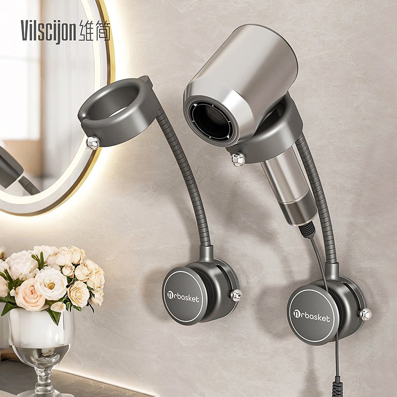 吹风机懒人支架吸k盘壁挂免打孔卫生间吹风筒置物架可旋转解放双