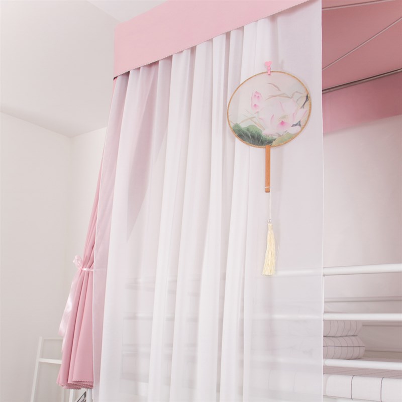 可意大学生宿舍上下铺帘子古风加厚强遮光上铺双层蚊帐床帘一体式