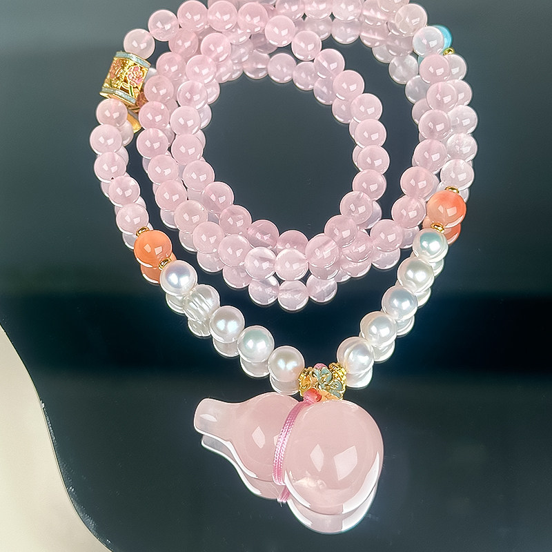 周小满【粉晶福禄】项链马粉淡水珍珠盐源玛瑙新中式送女友礼物图片