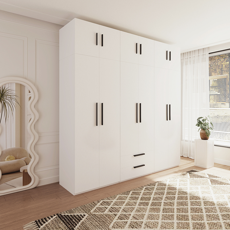 钢制衣柜家用卧室储物柜带抽屉收纳柜子环保无甲醛组合儿童大衣橱