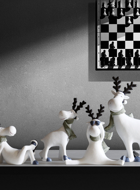 小鹿麋鹿创意客厅电视柜桌面乔迁新居礼品家居Q装饰摆设工艺品摆