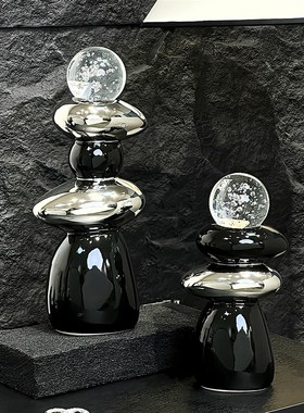 高级感时来运转书房桌面开业礼y物摆件办公室玄关客厅电视柜装饰