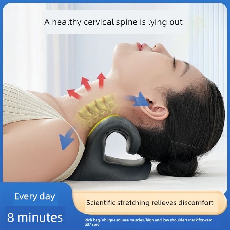 颈椎按摩神器颈枕按摩枕重力指压修复颈椎富袋T家用牵引矫正器