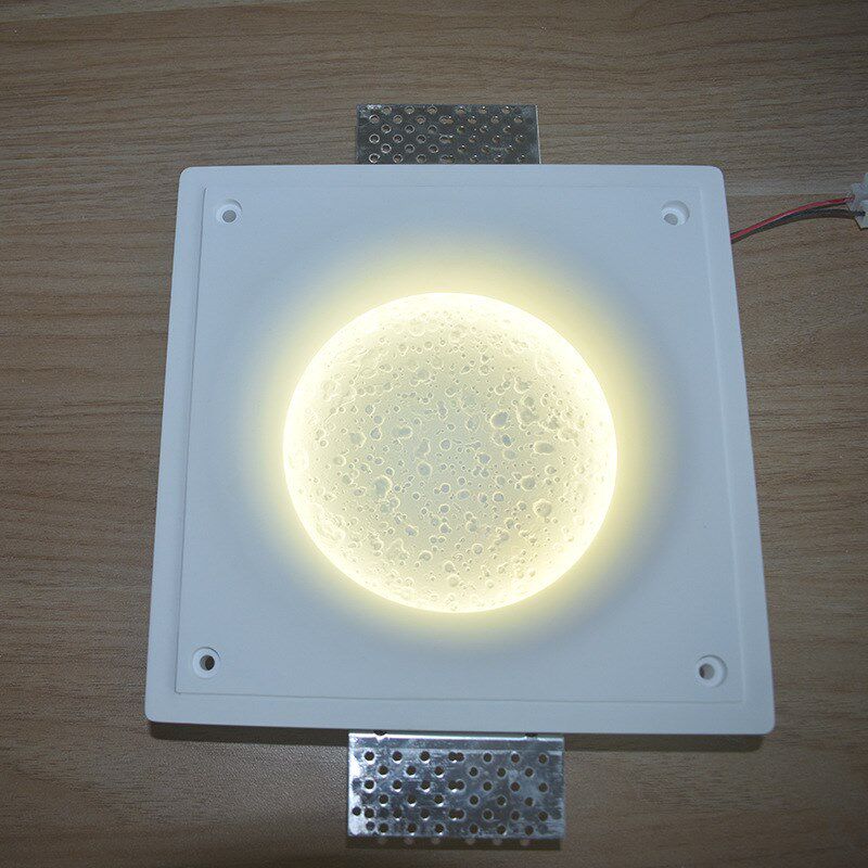 月球石膏灯嵌入式无边框客厅卧室床头简约艺术氛围背景墙室内壁灯