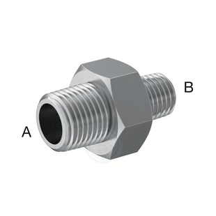 114P22 Male 低压300不锈钢变径六角直通式 外丝NPT