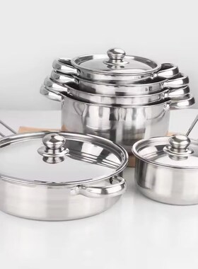 出口墨西哥非洲不锈钢套装锅十二件套商用锅具cookware set pots