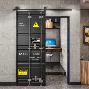 铁艺复古工业风集装箱门谷仓门吊轨推拉移动门铁门厨房卫生间门