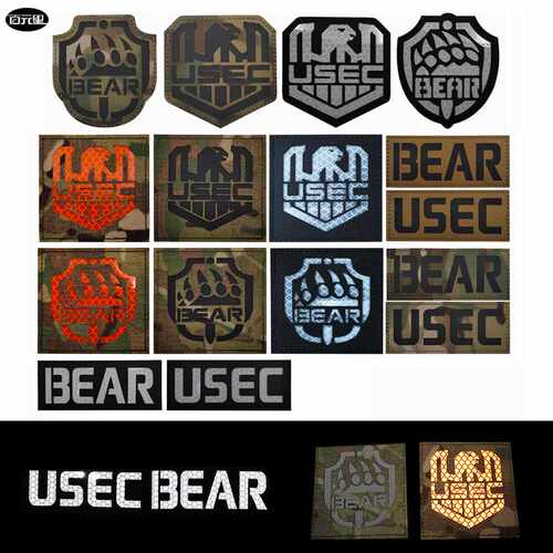 反光IR面料逃离塔科夫USEC BEAR英文臂章夜间识别章士气魔术贴